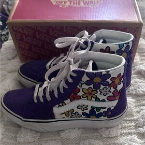 Vans Sk8-Hi Platform 2 Purple and White Floral High-Tops